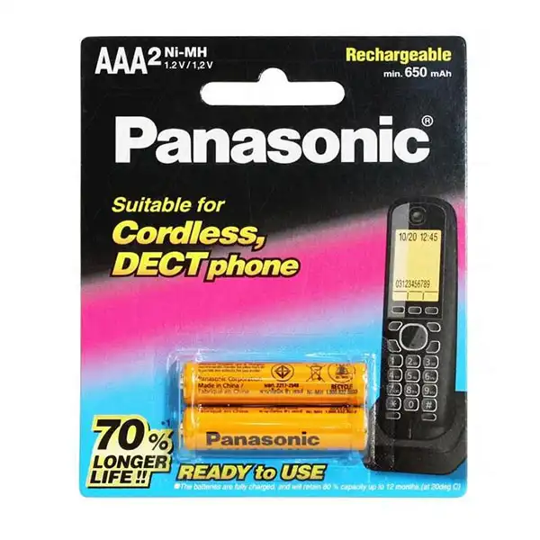 باتری نیم قلمی قابل شارژ پاناسونیک مدل BK-4LDAW2BT