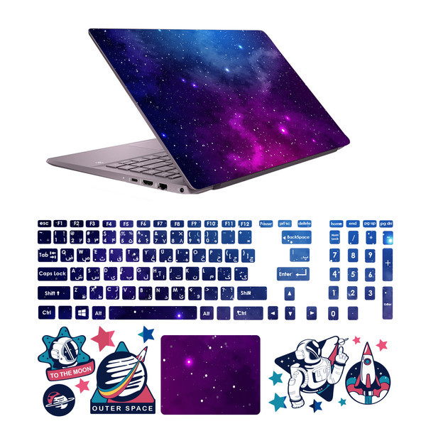 استیکر لپ تاپ صالسو آرت مدل 5081 hk به همراه برچسب حروف فارسی کیبورد