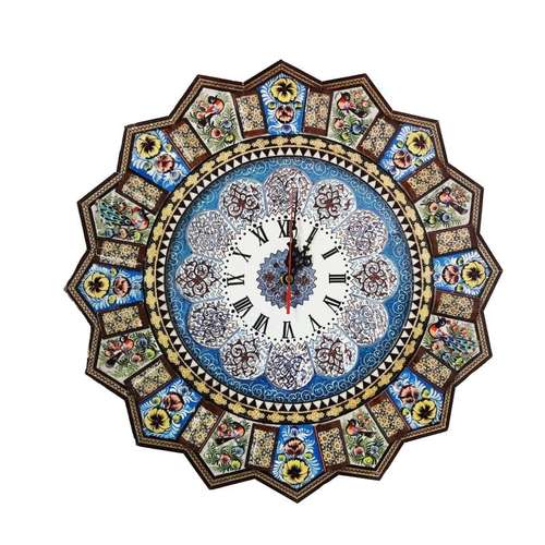 ساعت دیواری خاتم کاری مدل خورشیدی کد 25