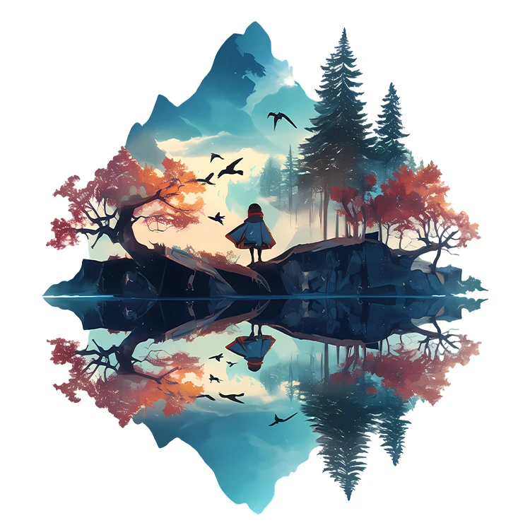 استیکر پارچه و لباس پاد آفرین مدل منظره کد S5556