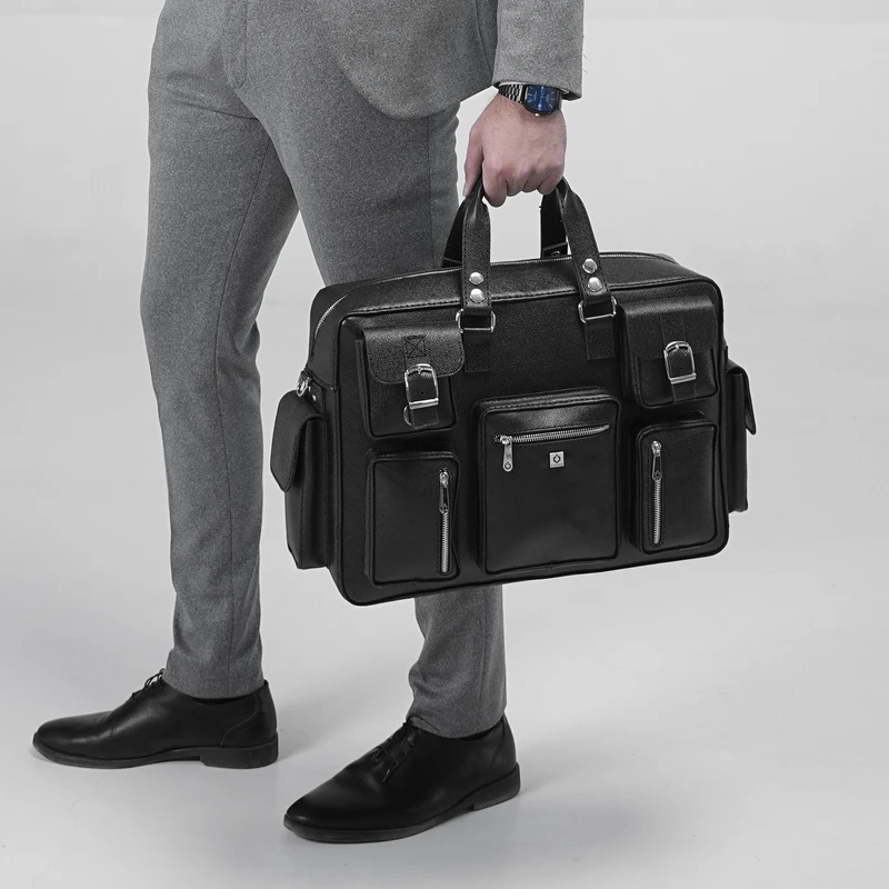 عکس شماره 2 : ساک مسافرتی مردانه چرم نیاوران مدل پابلو دستدوز فلوتر