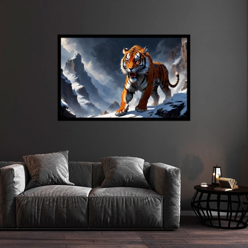 تابلو بکلیت طرح تصاویر کارتونی حیوانات ببر مدل B-bu1424