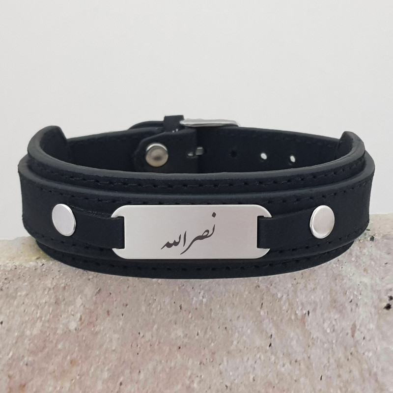 دستبند نقره مردانه ترمه ۱ مدل نصرالله کد Dcsf0458