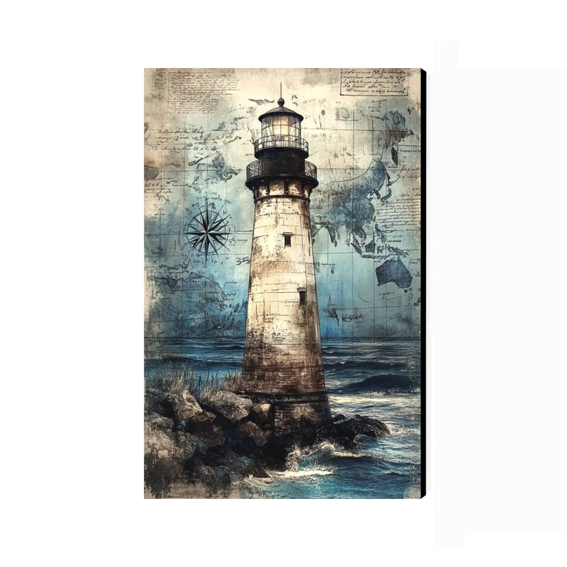 تابلو شاسی عرش مدل فانتزی هنری فانوس دریایی کد As4685