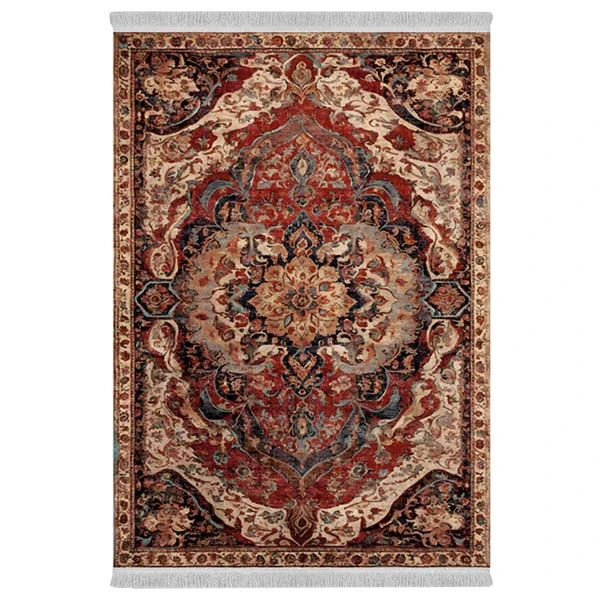 فرش پارچه‌ای دفه مدل فرشینه هازان مخمل طرح فانتزی کد 3398