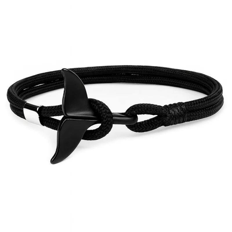 دستبند مردانه مدل دم وال دریای بیکران کد 4373