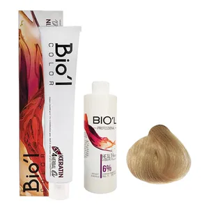 کیت رنگ مو بیول مدل HERBAL شماره 0010 حجم 100 میلی لیتر رنگ بلوند نقره ای ویژه روشن 