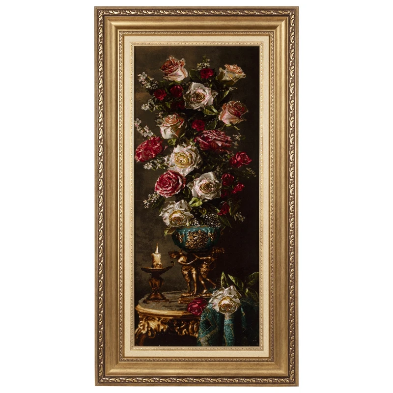 تابلو فرش دستباف سی پرشیا طرح گل در گلدان کد 903998