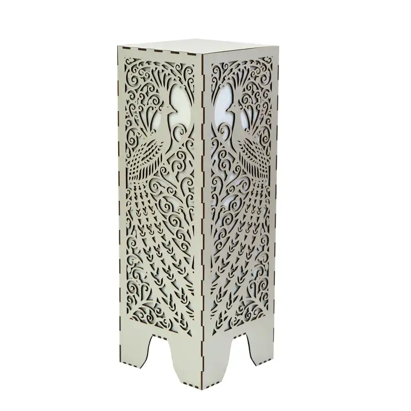 آباژور ایستاده چوب ارا طرح طاووس