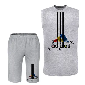 ست تاپ و شلوارک مردانه کد 05  رنگ طوسی