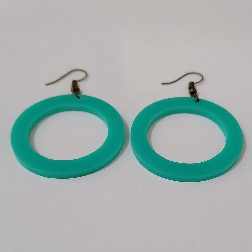 گوشواره دخترانه مدل دایره فیروزه گوشواره دخترانه مدل دایره فیروزه