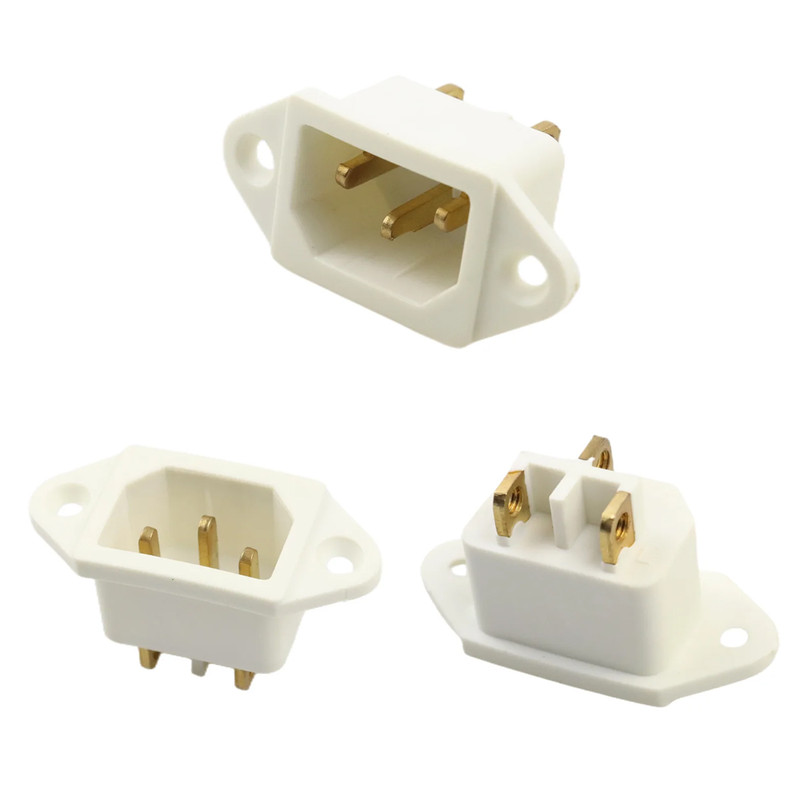 سوکت برق نری 3 پین مدل 10A-250V-Brass بسته 2 عددی