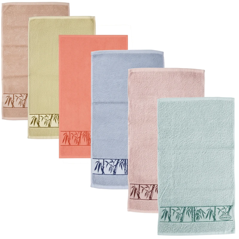 حوله دست و صورت نورپاک مدل Bamboo سایز 50x30 سانتی متر بسته 6 عددی