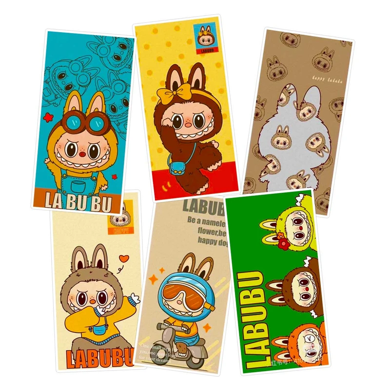 استیکر لپ تاپ ماسا دیزاین طرح Labubu لابوبو کد STMD مجموعه 6 عددی