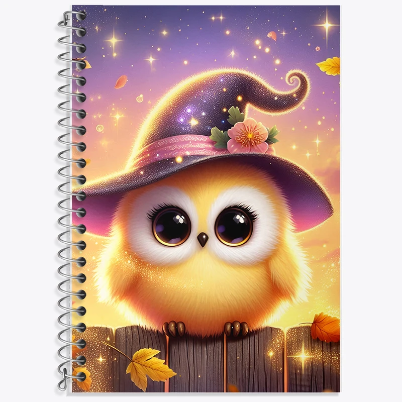 دفتر زبان 50 برگ خندالو مدل دو خط طرح جغد کیوت کد F5340