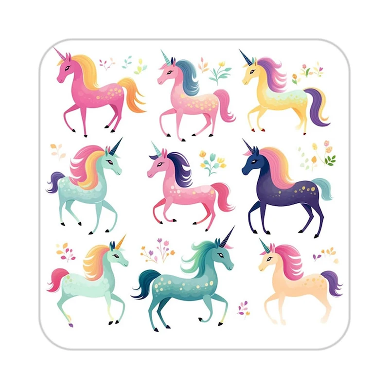 زیر لیوانی کاکتی طرح اسب تک شاخ و یونیکورن مدل mp30054