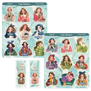 برچسب لاژید مدل اسم گلناز به همراه نشانگر کتاب مجموعه 4 عددی