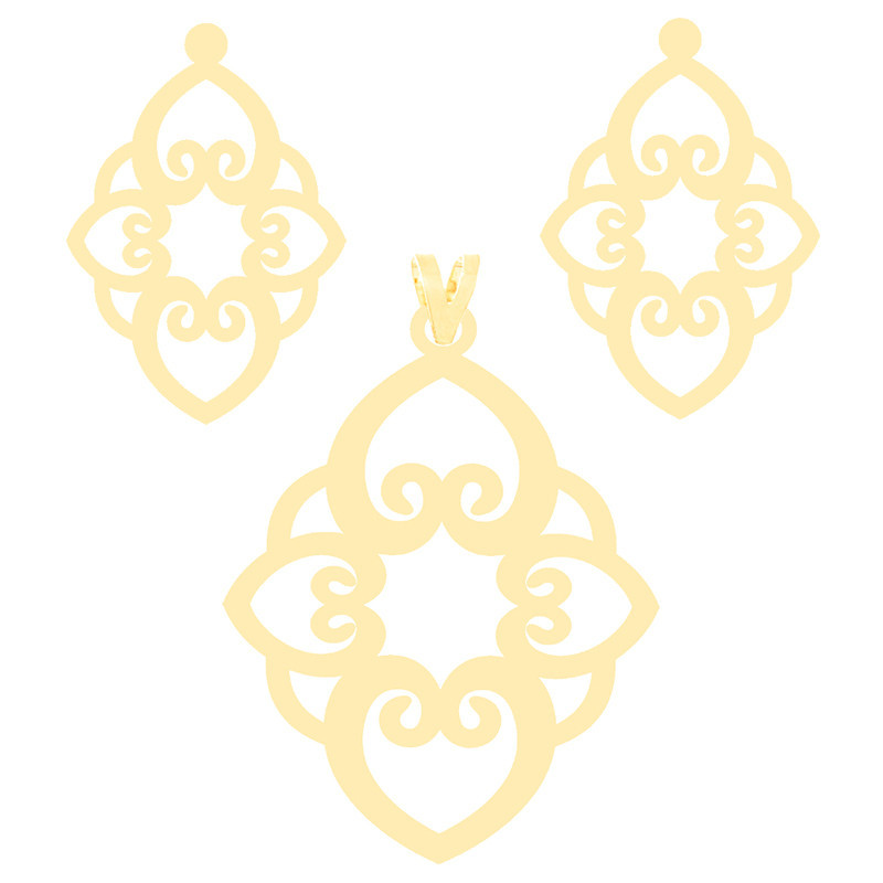 نیم ست طلا 18 عیار زنانه الن نار مدل ELN8031