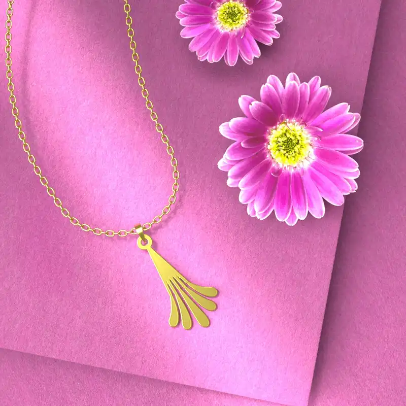 گردنبند طلا 18 عیار زنانه مدوپد مدل هندسی کد D3-1-1244