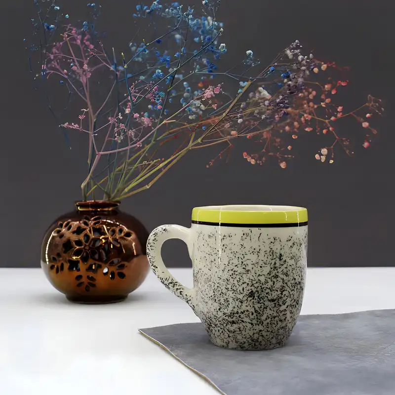 لیوان سرامیکی طرح مرمری بسته 6 عددی