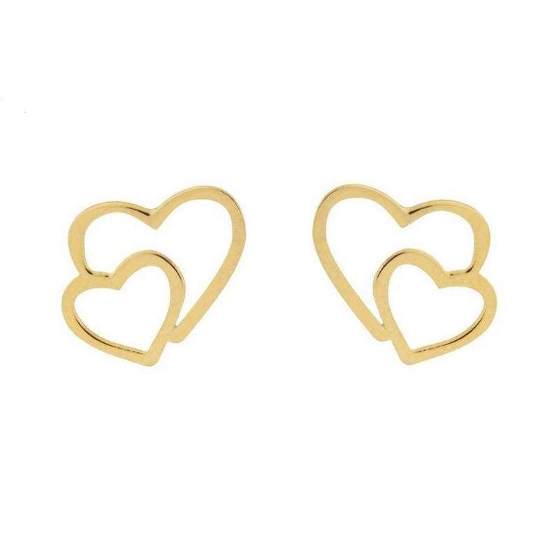 گوشواره طلا 18 عیار زنانه قیراط طرح قلب کد GH4564