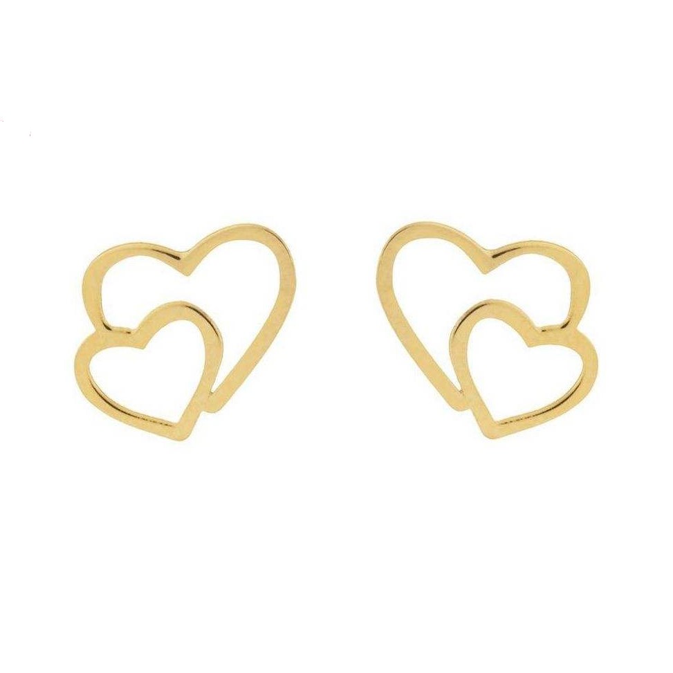 گوشواره طلا 18 عیار زنانه قیراط طرح قلب کد GH4564