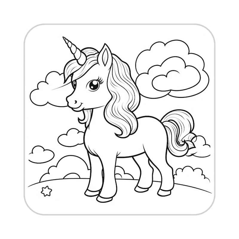 زیر لیوانی کاکتی طرح اسب تک شاخ و یونیکورن مدل mp30275