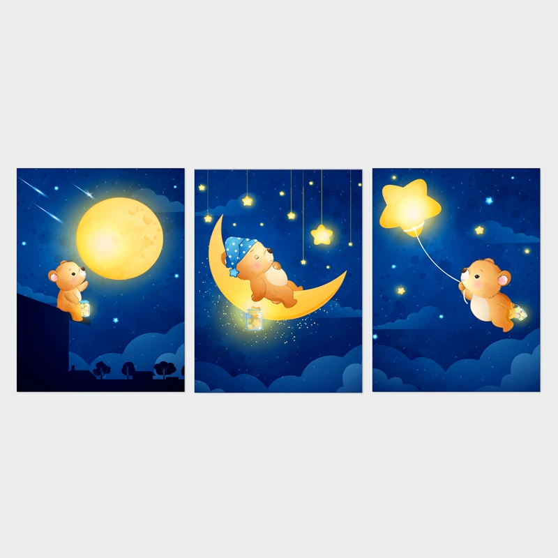 تابلو شاسی کودک آرت سون مدل ماه و ستاره S2SHK009 مجموعه 3 عددی