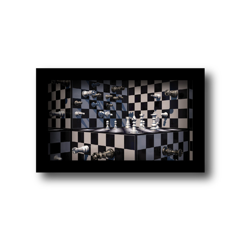 تابلو مدل بازی شطرنج 3 بعدی کد KM-CH331