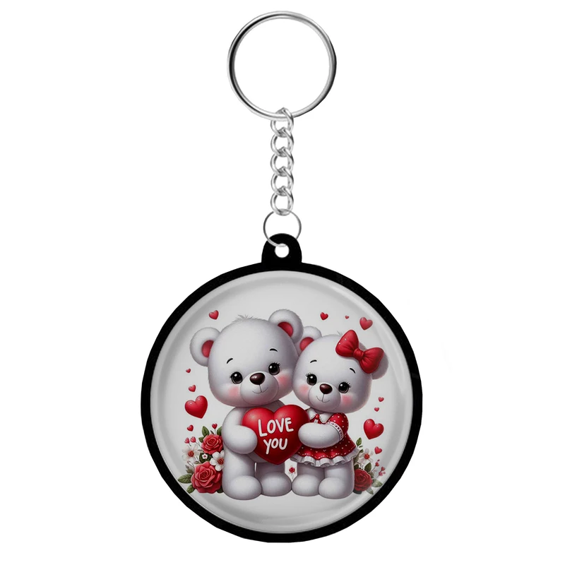 جاکلیدی مدل دوطرفه طرح خرس و قلب و دوست دارم کد s116