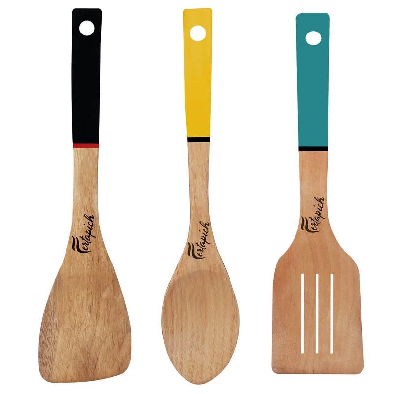 سرویس کفگیر و ملاقه 3 پارچه فرتاپیچ مدل چوبی کد 043