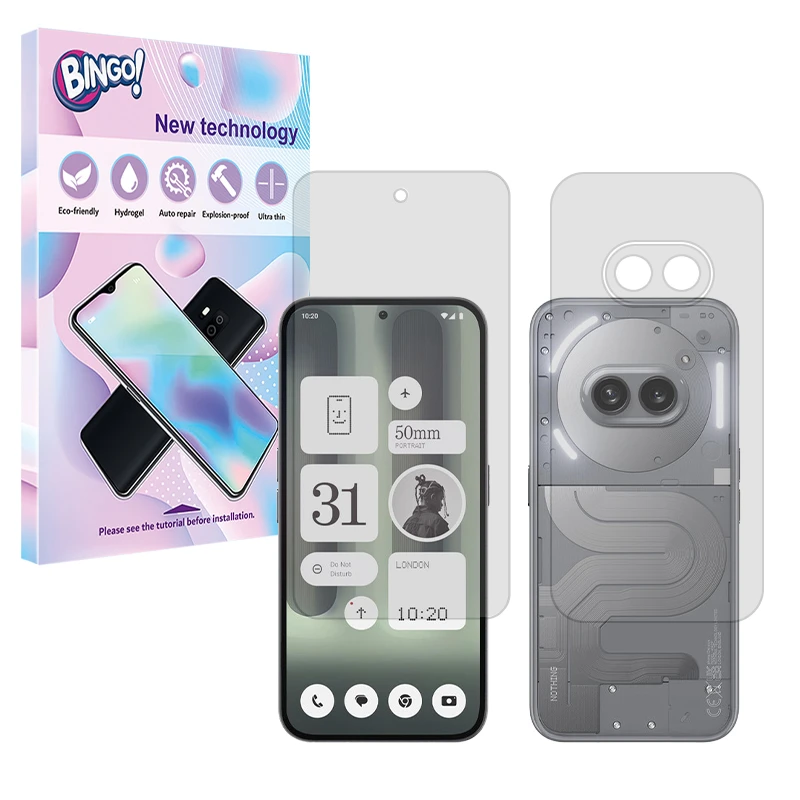 محافظ صفحه نمایش مات بینگو مدل Tough مناسب برای گوشی موبایل ناتینگ Phone 2a Plus به همراه محافظ پشت گوشی