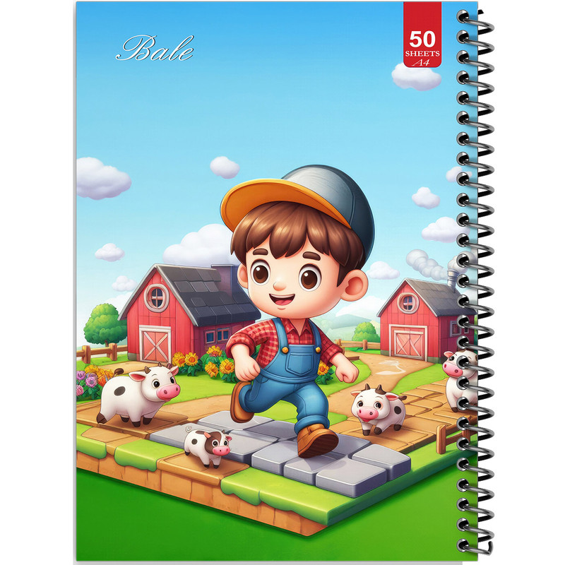 دفتر نقاشی 50 برگ انتشارات بله طرح پسرانه مزرعه کد A4-L716