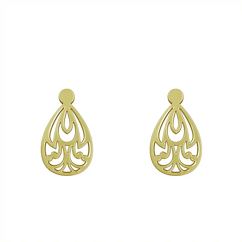 گوشواره طلا 18 عیار زنانه مدوپد مدل اسلیمی کد GA1-15321