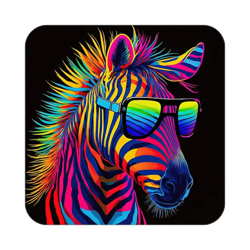 زیر لیوانی کاکتی طرح حیوانات رنگی مدل mp25987