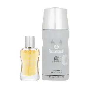 عطر جیبی مردانه ریو کالکشن مدل Chamber Rio حجم 20 میلی لیتر به همراه اسپری بدن مردانه مدل Invents حجم 150 میلی لیتر  