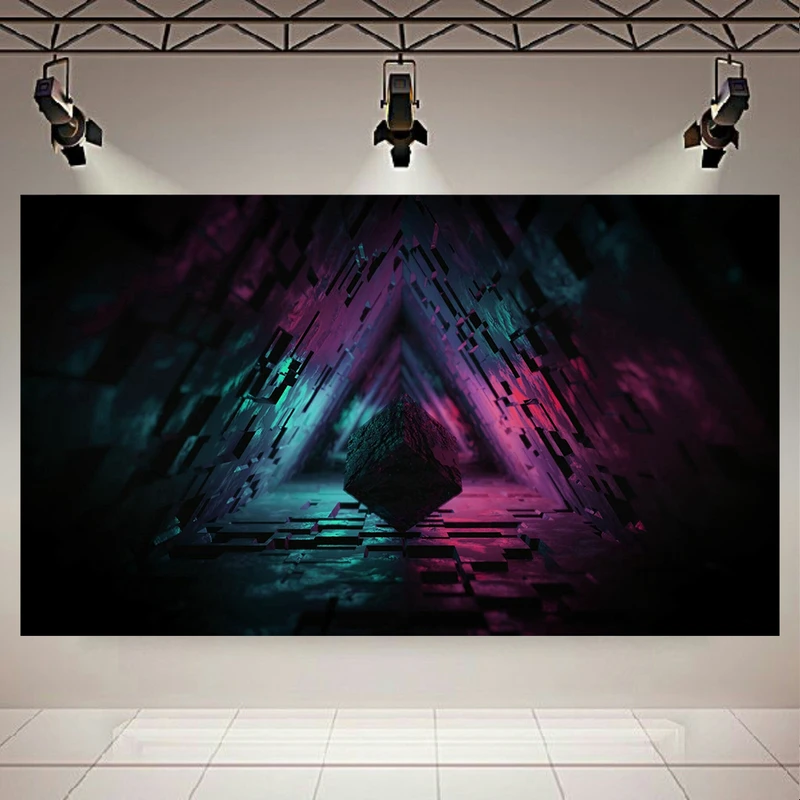 پوستر طرح بلک لایت مکعب و تونل کد AR30322