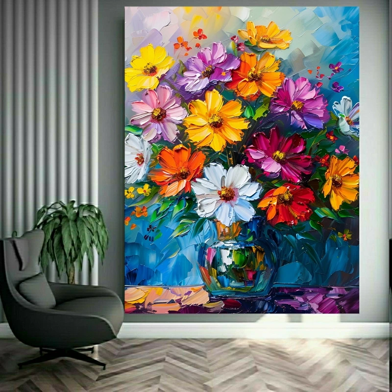 تابلو شاسی طرح مخمل گل مدل هفت رنگ کد GR793