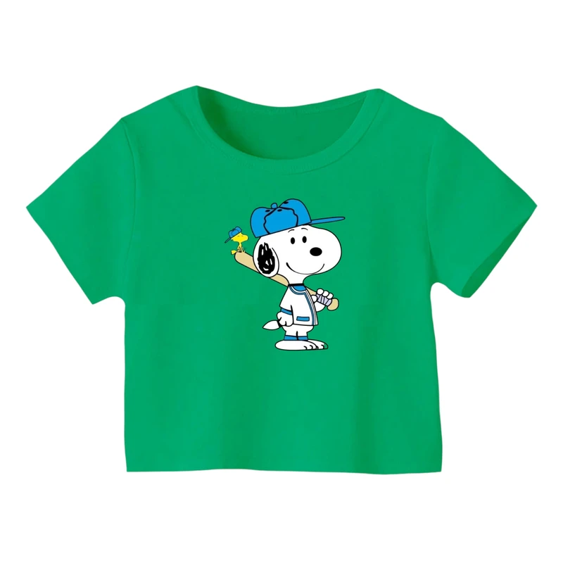 کراپ‌ تی‌شرت آستین کوتاه زنانه مدل اسنوپی کد 19