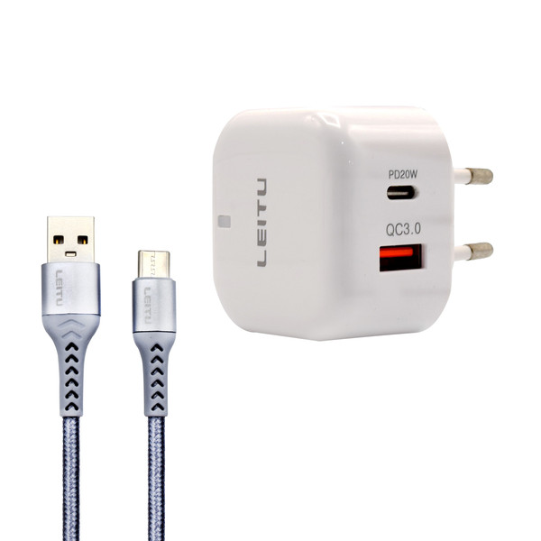 شارژر دیواری لیتو مدل LH - 14 به همراه کابل تبدیل USB-C