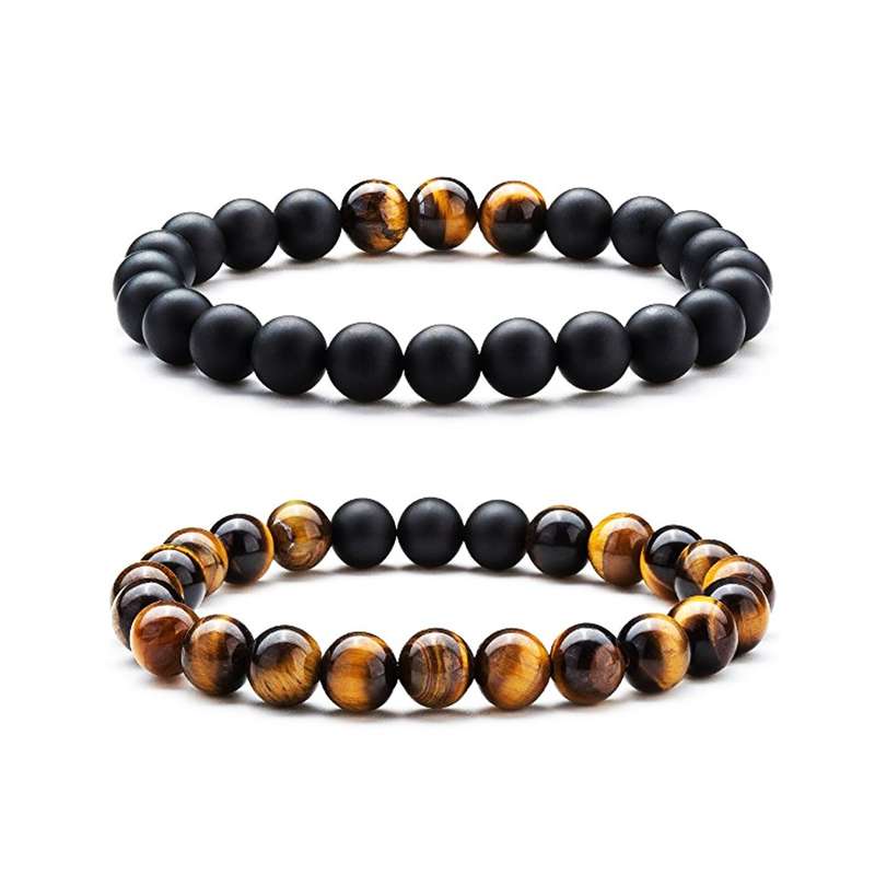 دستبند سنگ لوتوس مدل اسپرت چشم ببرS111بسته 2 عددی دستبند سنگ لوتوس مدل اسپرت چشم ببرS111بسته 2 عددی