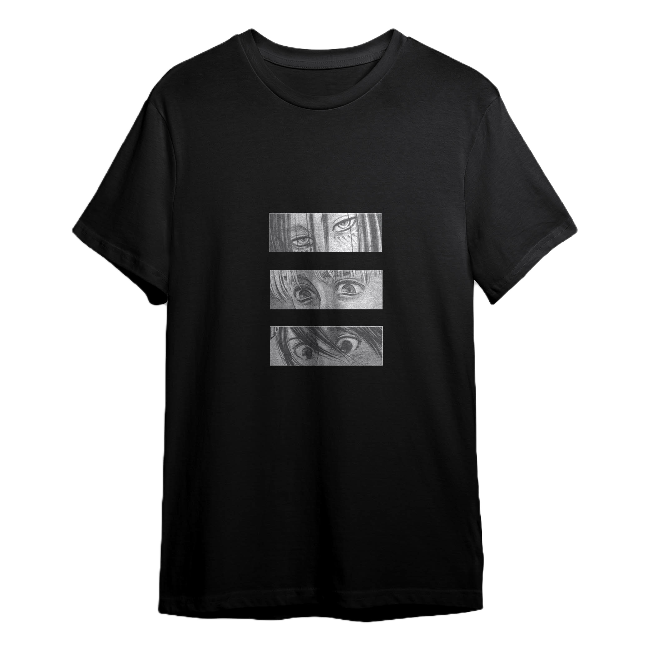 تی شرت آستین کوتاه مردانه مدل انیمه‌ای طرح اتک آن تایتان کد 201