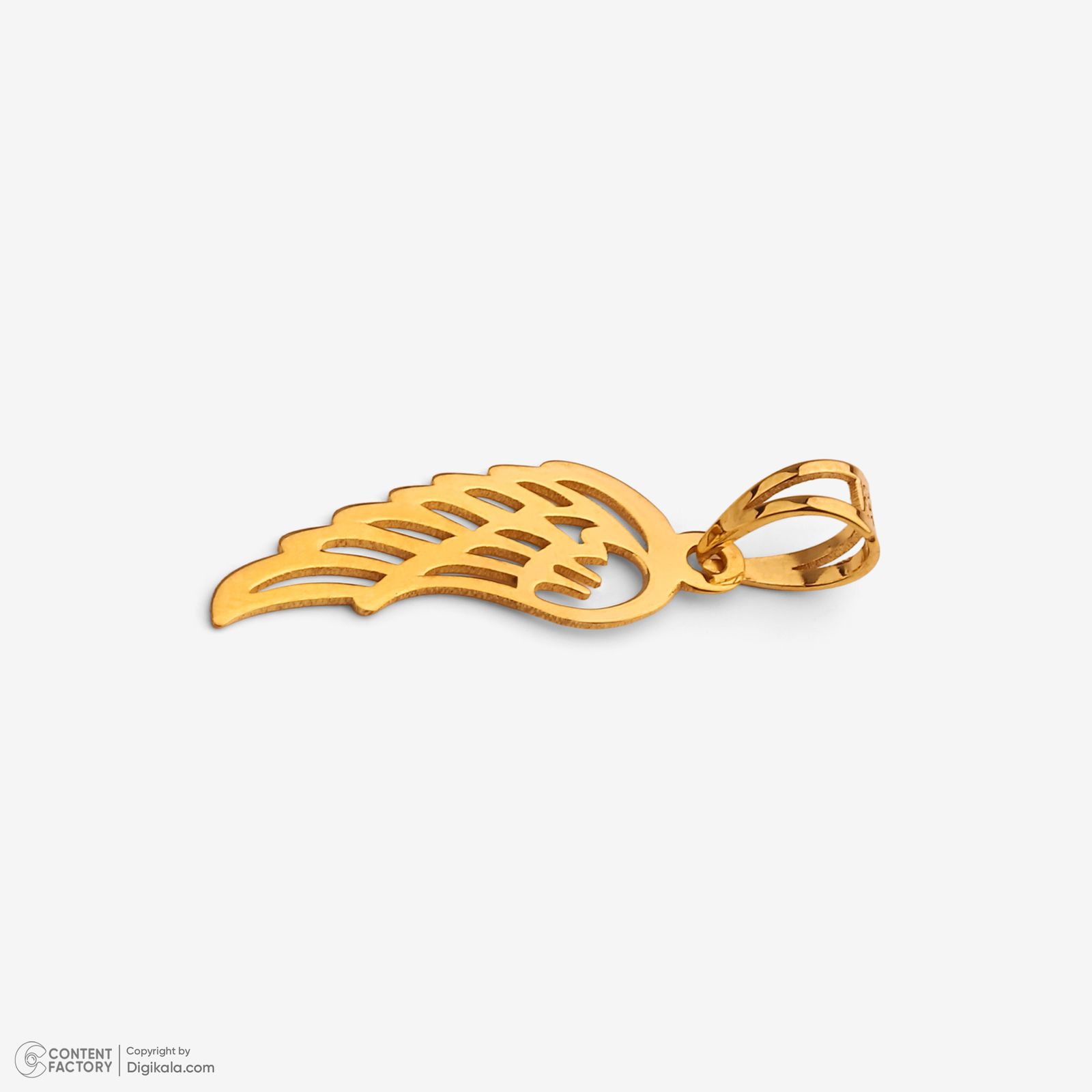 آویز گردنبند طلا 18 عیار زنانه نگین طرح پر - - 6