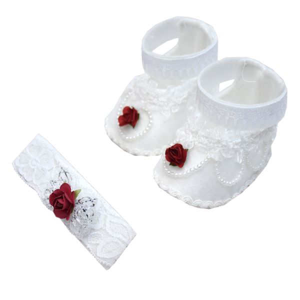 ست هدبند و جوراب نوزادی مدل 3344