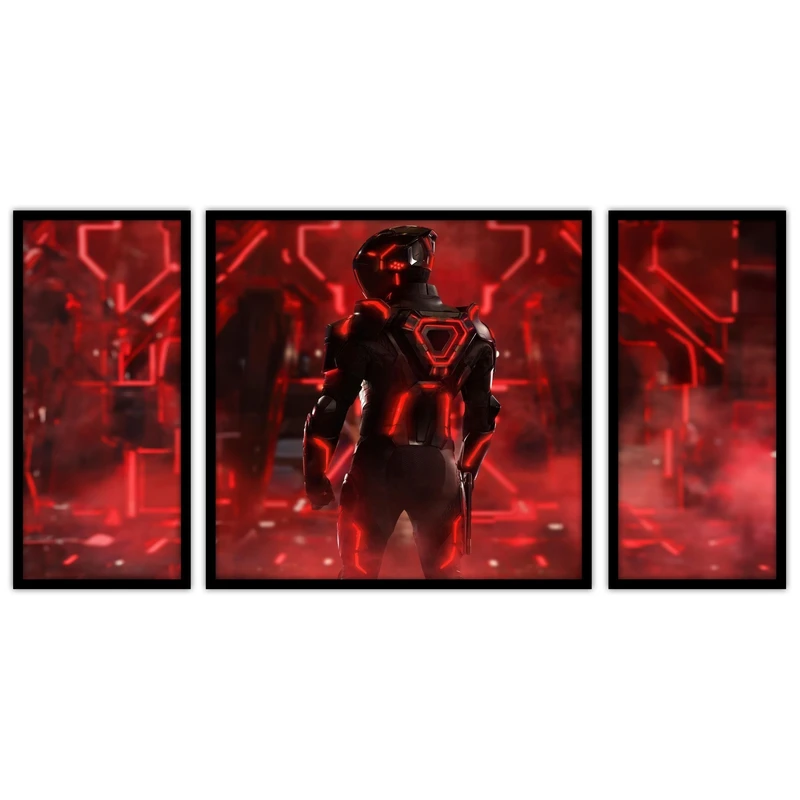 تابلو بکلیت طرح گیمینگ و گیم نت مدل B-bu3571 مجموعه 3 عددی