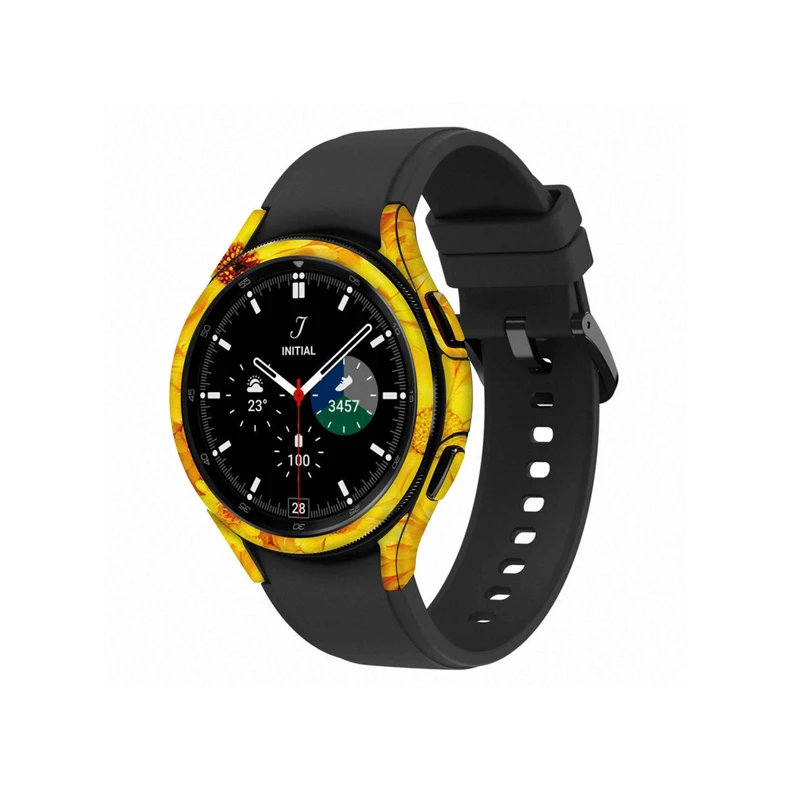  برچسب ماهوت طرح Yellow-Flower مناسب برای ساعت هوشمند سامسونگ Watch4 Classic 42mm