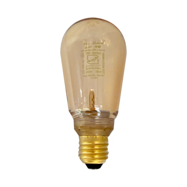 لامپ فیلامنتی 4 وات نمانور مدل حبابی دکوراتیو طرح خطی پایه E27