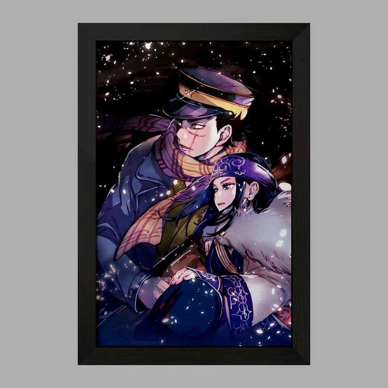 تابلو خندالو مدل سایچی و اسیرپا انیمه کامویی طلایی Golden Kamuy کد 23731