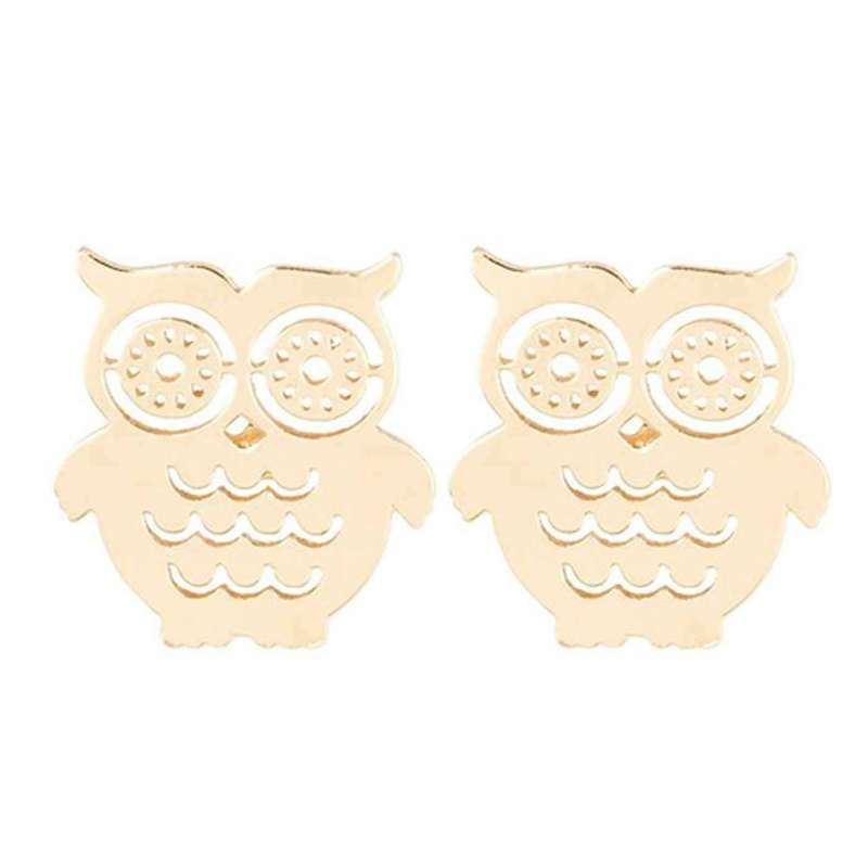 گوشواره طلا 18 عیار زنانه قیراط طرح جغد کد GH4648