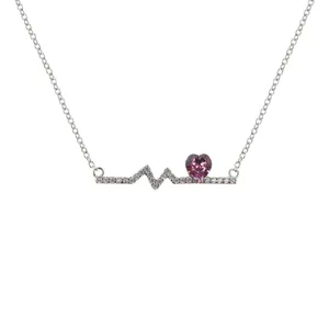 گردنبند نقره زنانه سواروسکی مدل ضربان قلب کد 478966